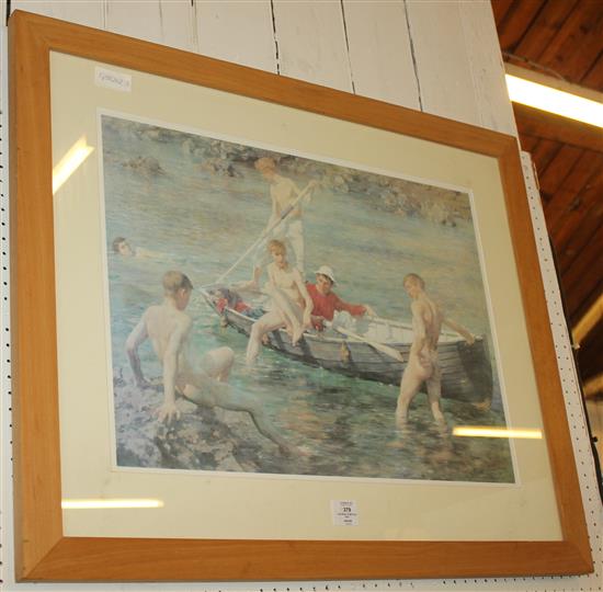 Tuke print of boys in a boat